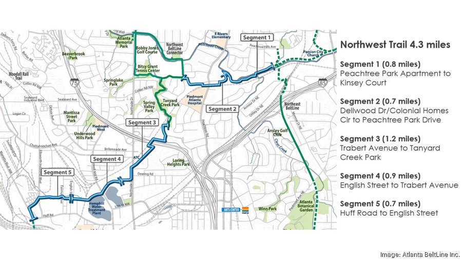 Atlanta BeltLine Inc Begins Search For Northwest Trail Construction   Atlantabeltlinenwtrailstudyfinalsegments Map And Mileage 08302022 1*900xx1600 900 0 0 