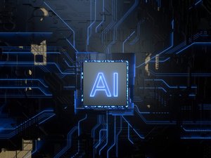 Artificial Intelligence AI CPU and computer chip concept