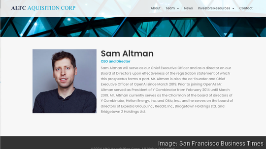 AltC Acquisition Corp Sam Altman