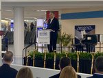 Jacksonville Aviation Authority CEO Mark VanLoh addresses the crowd at the JAX Concourse B groundbreaking ceremony