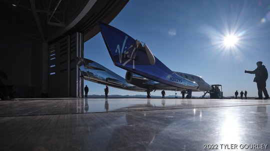 VSS Unity in Spaceport hangar