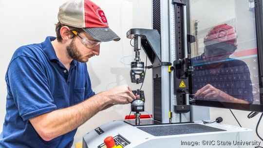 NC State student inside UA innovation center