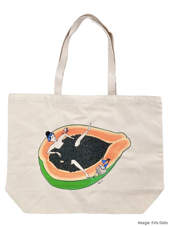 PAPAYA TIME CANVAS TOTE