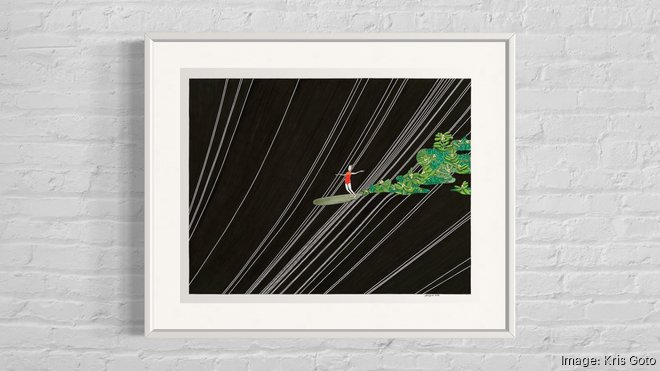 ハワイ アーティストKris goto絵 【新品】アートパネル匿名発送 Kris Goto Pen Art Illustrations Hawaii Local Artist