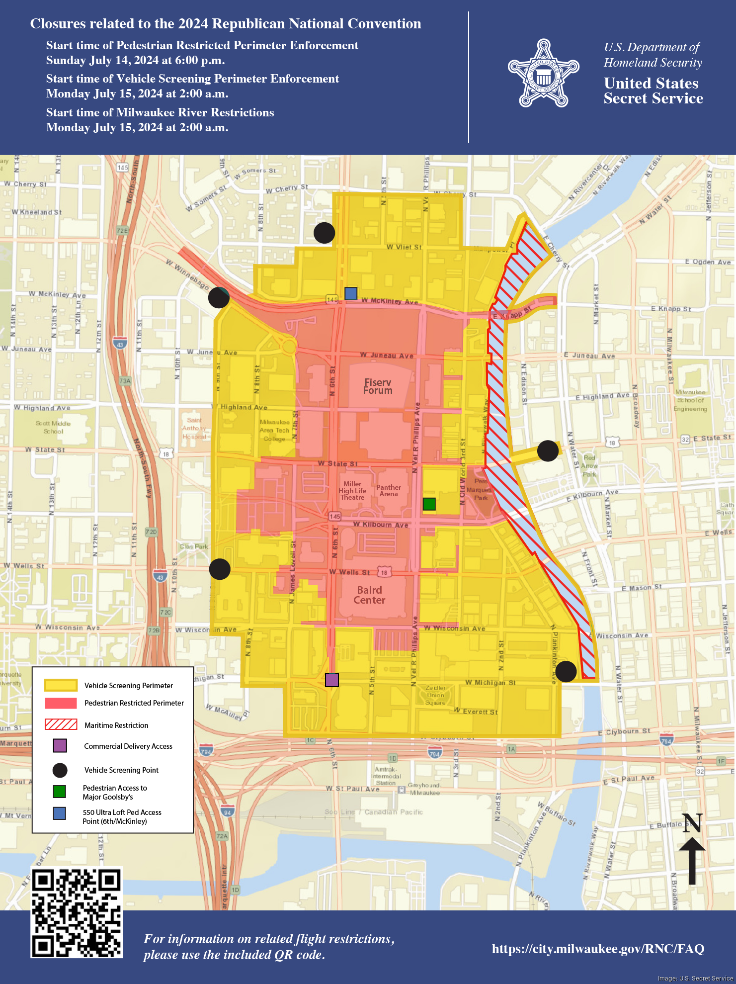 U.S. Secret Service shares security zone maps for 2024 RNC in