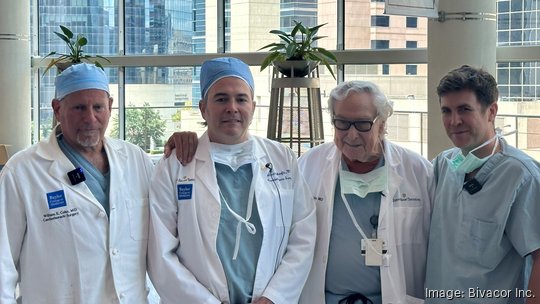 Surgical team 1st EFS case July 9, 2024 from left to right Dr. William Cohn, Dr. Alexis Shafii, Dr. Bud Frazier, Dr. Daniel Timms