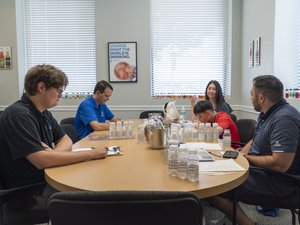 Joey DiRocco and his parents work on Sparklytes flavoring