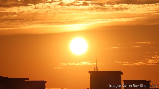 Golden Sunrise Above The City