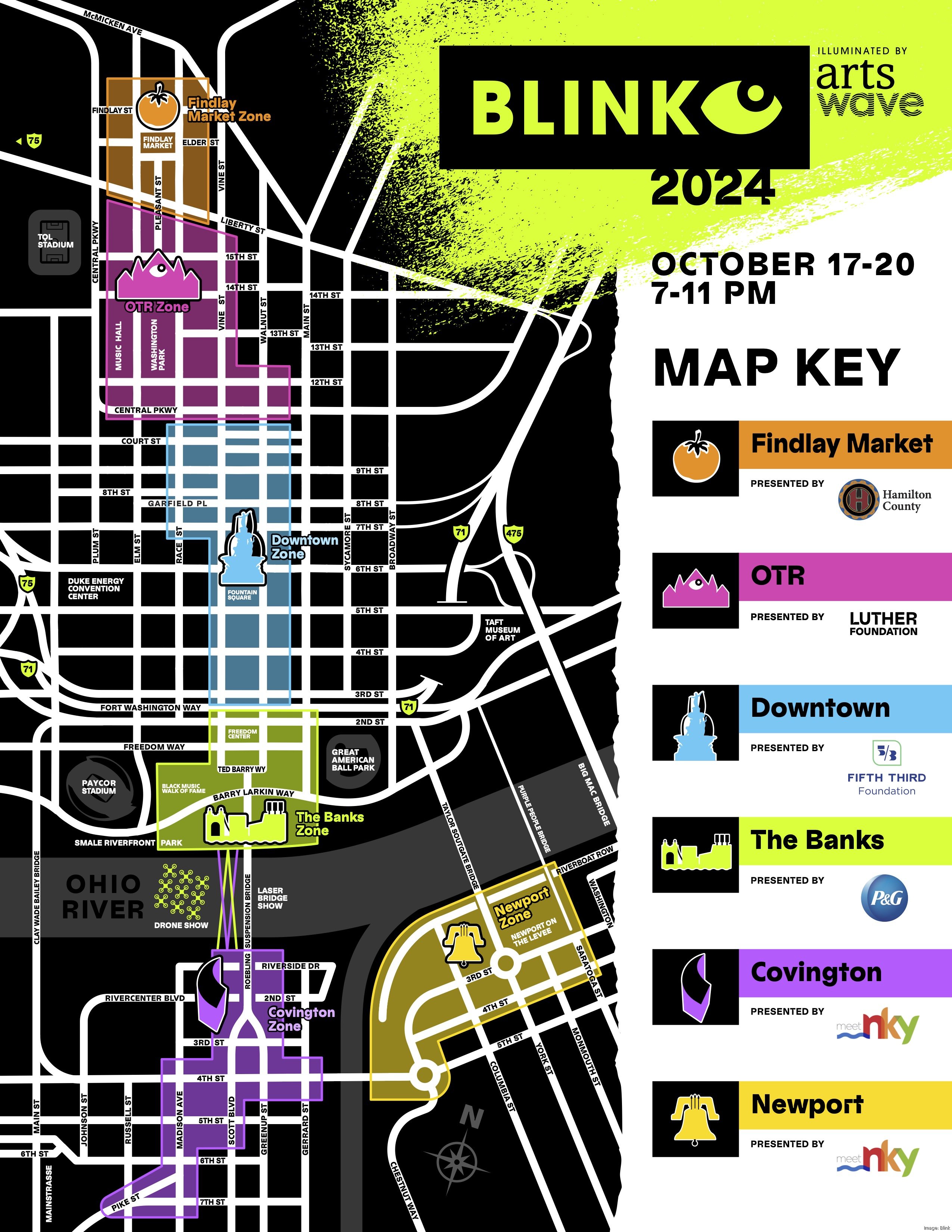 Where Blink Cincinnati will happen in 2024 Official boundaries