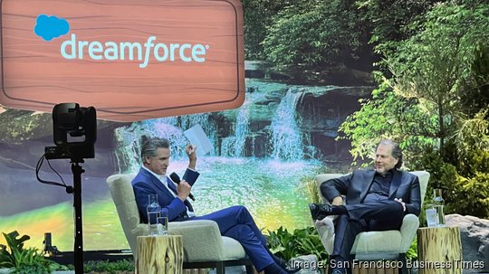 Governor Gavin Newsom signs bills at Dreamforce