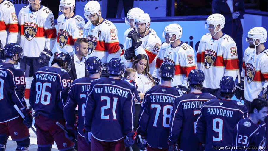 Columbus Blue Jackets' home opener a tribute to Johnny Gaudreau (photos