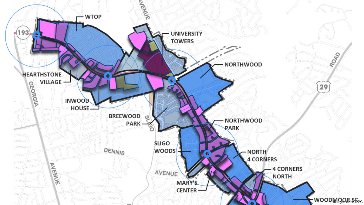 Wire Rode Complex Map Montgomery County replanning Wheaton Metro corridor for mixed-use ...