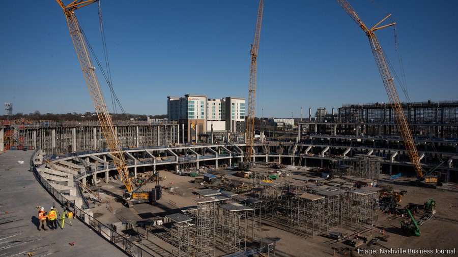 Photos: Tennessee Titans stadium construction tour - Nashville Business ...