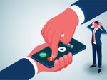 The businessman who rejects calls, telephone harassment, telephone advertising and marketing, and other spacing troubles presses the reject caller