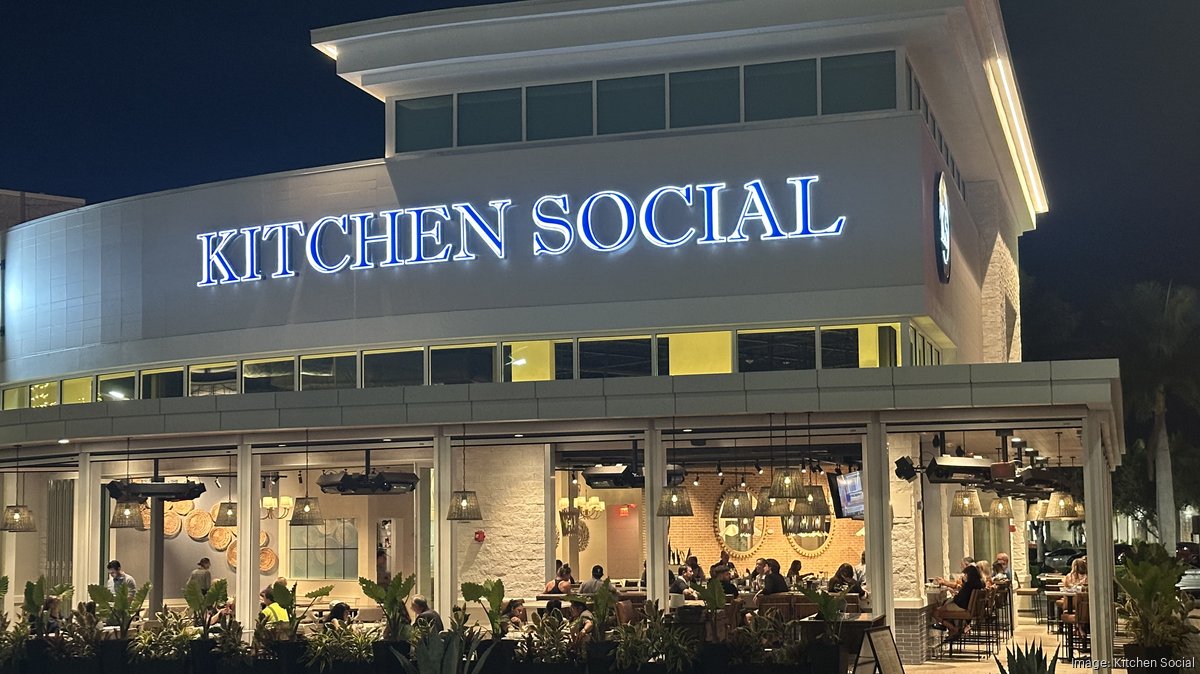Kitchen Social Sarasota exterior at night