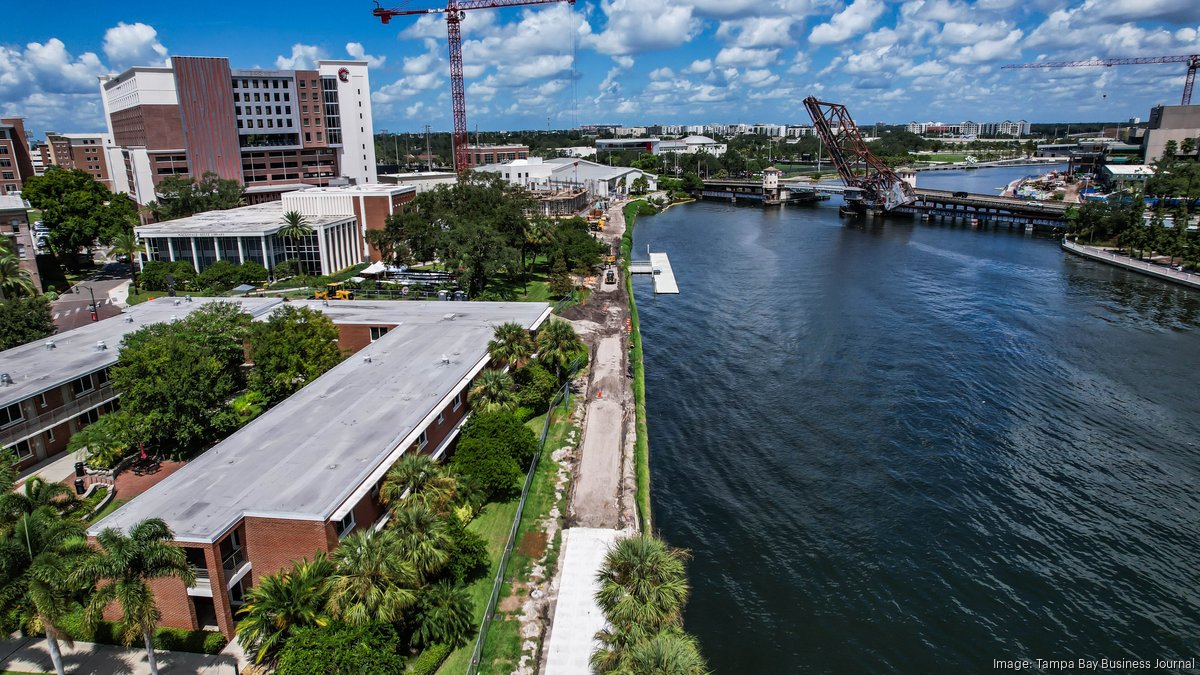 UTampa's portion of the West Riverwalk takes shape