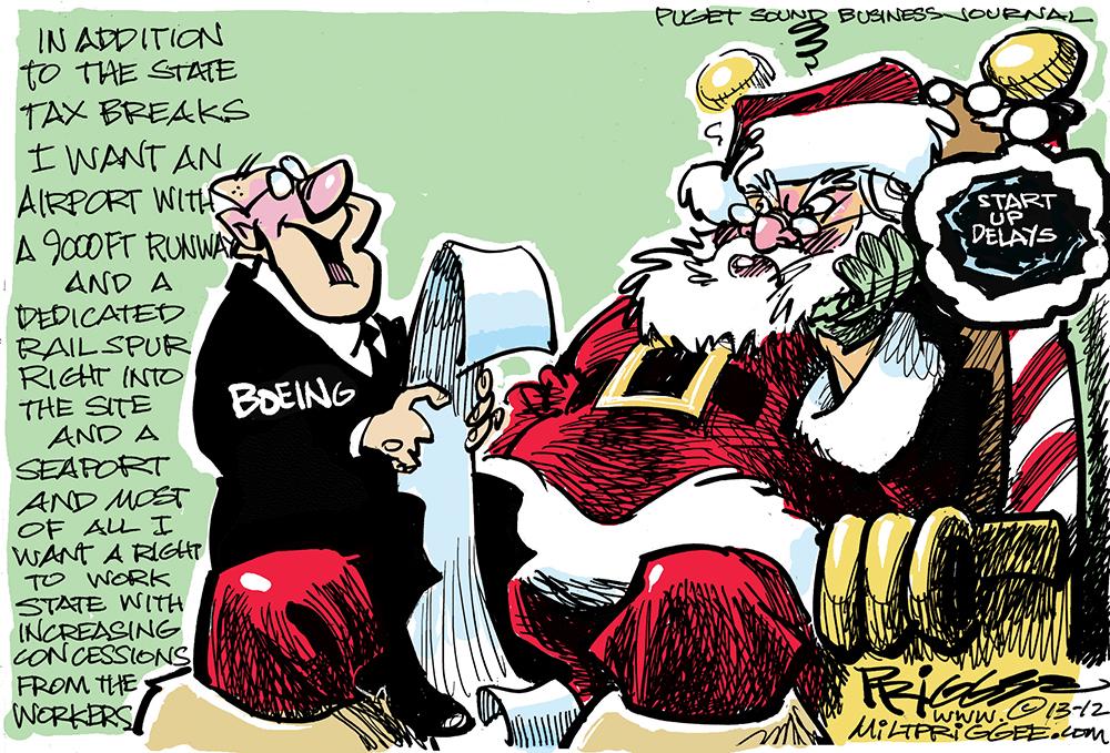 Milt Priggee's editorial cartoon 122013 - Puget Sound Business Journal