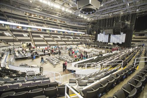 From Eagles to Sharks: Watch the SAP Center transform overnight ...