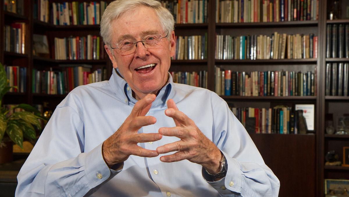 Charles Koch accepts ALS Ice Bucket Challenge from Gregg Marshall ...