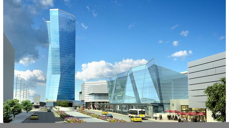 Drew Co Emerges As Front Runner To Develop Georgia World Congress Early Rendering Of Proposed New Gwcc Hotel To Be Built On Northside Drive