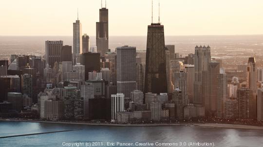 Chicago skyline near north side