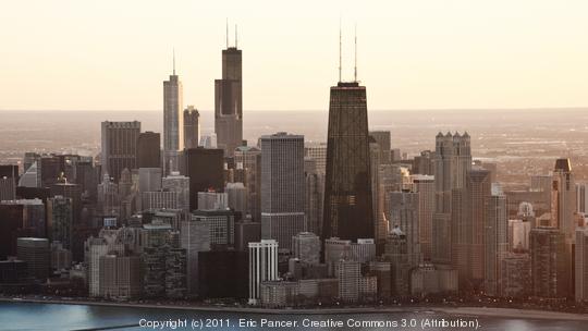 Chicago skyline near north side