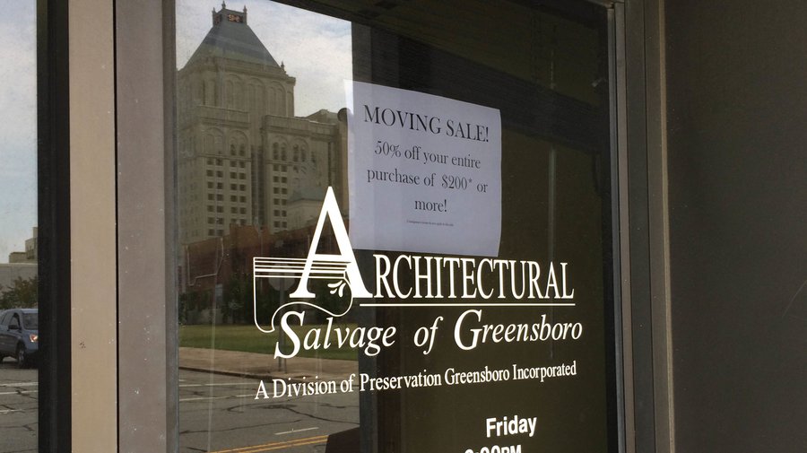 Slideshow Architectural Salvage and its 20ton inventory moving out of downtown Greensboro
