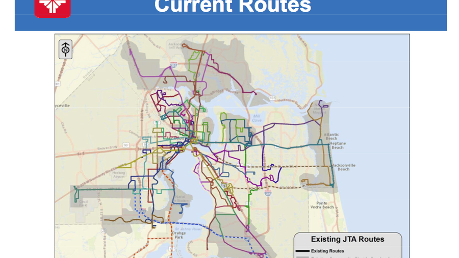 JTA proposed optimized bus routes