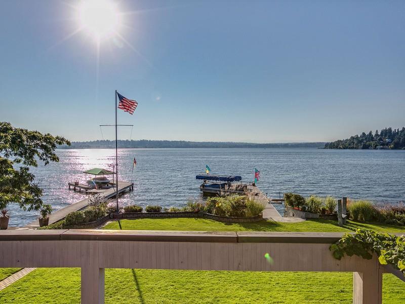 Kirkland Lakefront Home with Dock West of Market Puget Sound