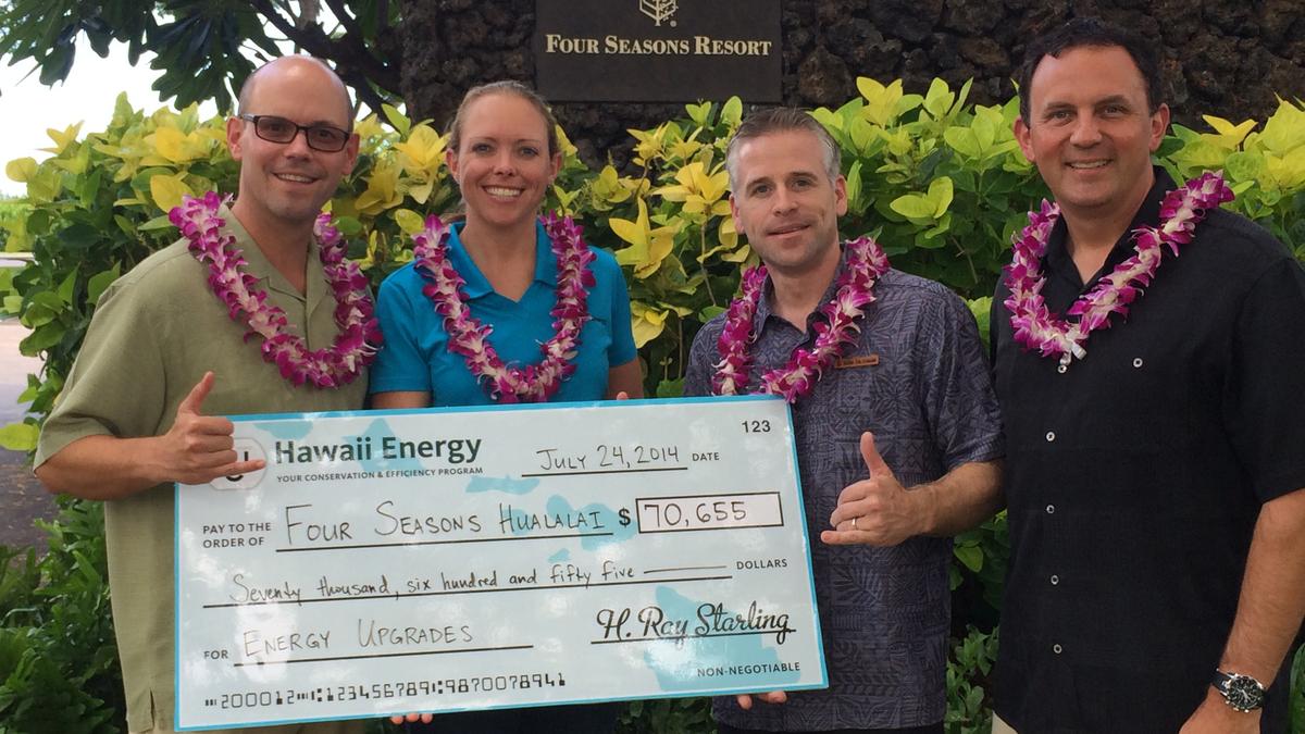 Hawaii Energy gives $70k incentive check to Four Seasons Resort ...