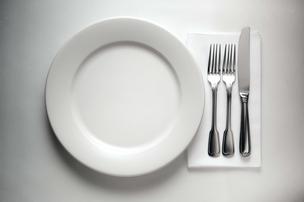 plate knife fork napkin food restaurant