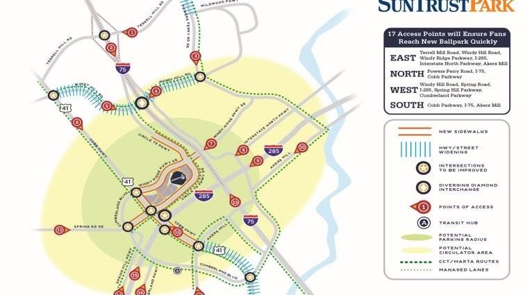 truist park braves parking map