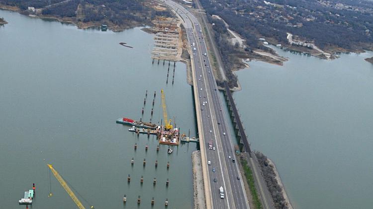 An up close tour of the new Lake Lewisville bridge construction