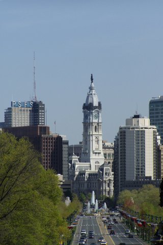 Philadelphia City Hall (from Art Museum)