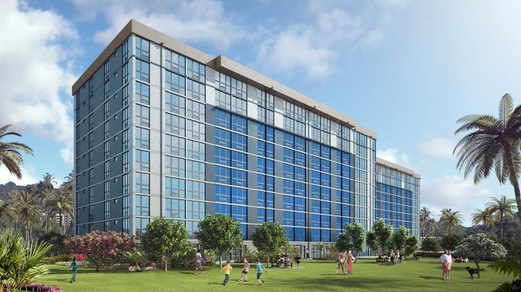 A rendering of the 7000 Hawaii Kai rental project, which began pre-leasing this week