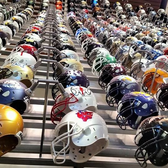 College Football Hall of Fame tour: Helmets wall