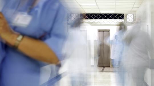 busy hospital corridor