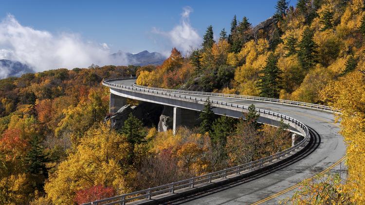Outside Magazine Boone N C And Beaufort S Are Among The The Blue Ridge Parkway S Linn Cove Viaduct Is A Favorite Spot For Cyclers According To