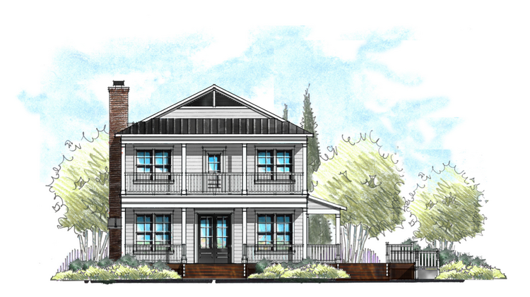 Dream Finders Homes And The Jacksonville Jaguars Have Partnered To An Artist Rendering Of The Two Story Home That Will Be Built Inside Everbank Field