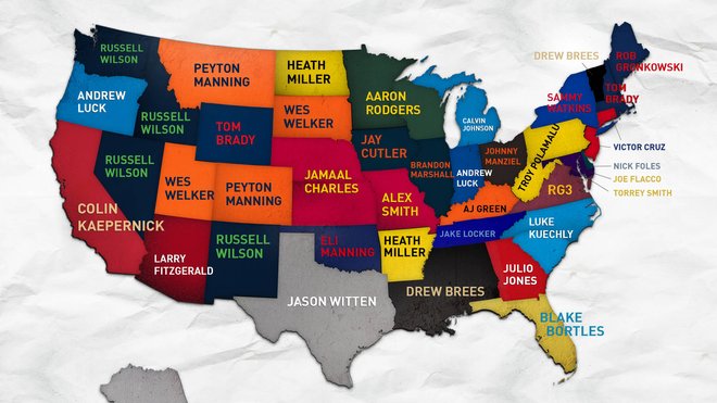 What's the most popular NFL jersey in Georgia? Depends on your