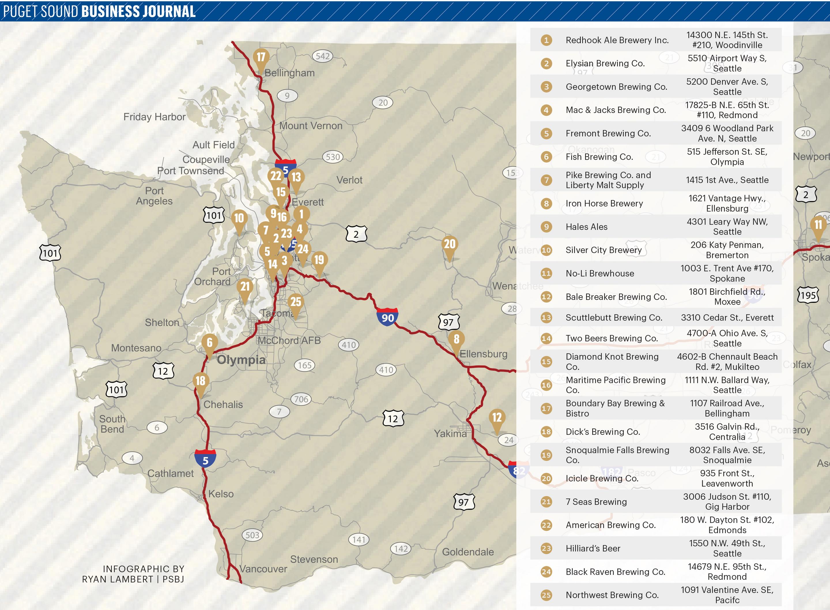 Washington State S Top 25 Producing Breweries Tap Trail