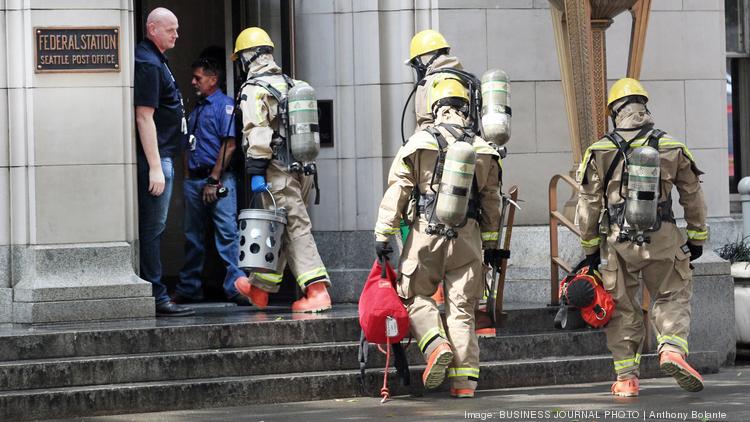 Hazmat Team On Site At Federal Building Section Of First Avenue