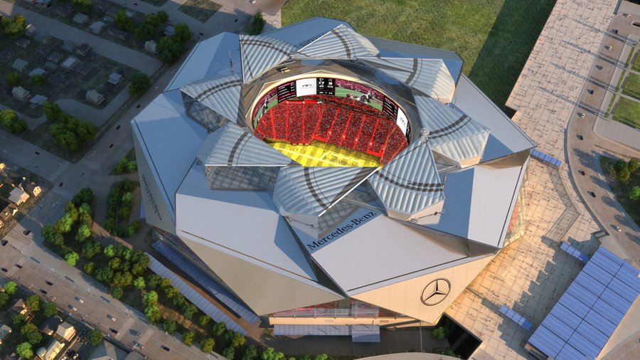 Construction on Mercedes-Benz Stadium nears completion (PICS