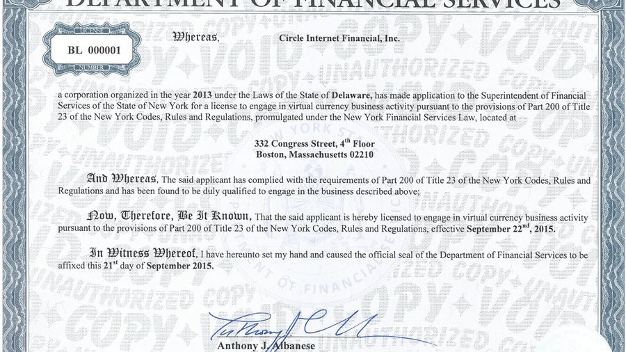 The first bitlicense