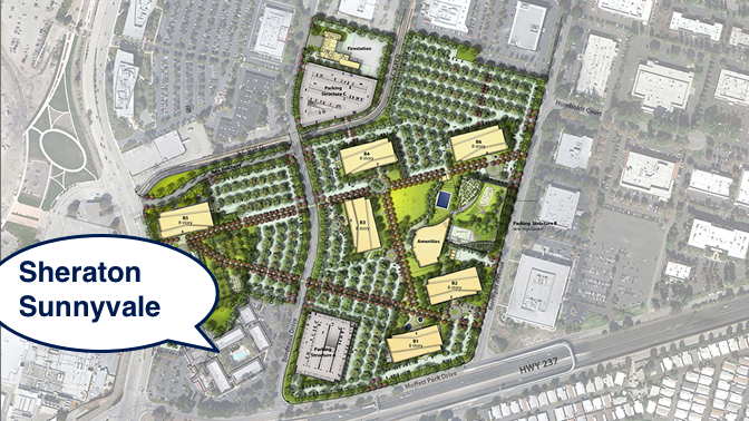 The Sheraton site is shown amid the planned Jay Paul campus known as Moffett Place.