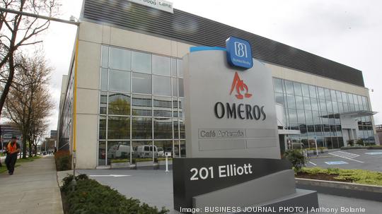 Pictured is Omeros headquarter at 201 Elliott Ave. W in Seattle, Washington