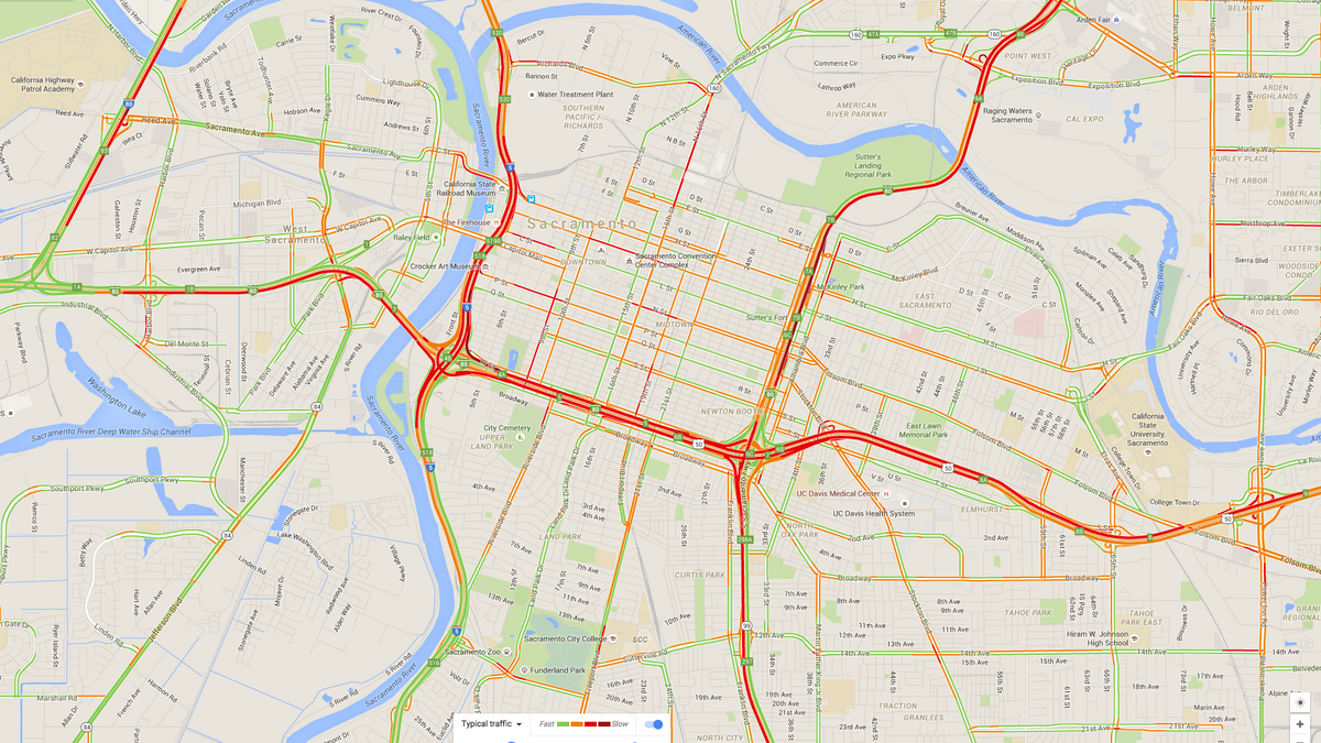 Time-lapse video shows traffic speeds on Sacramento freeways ...