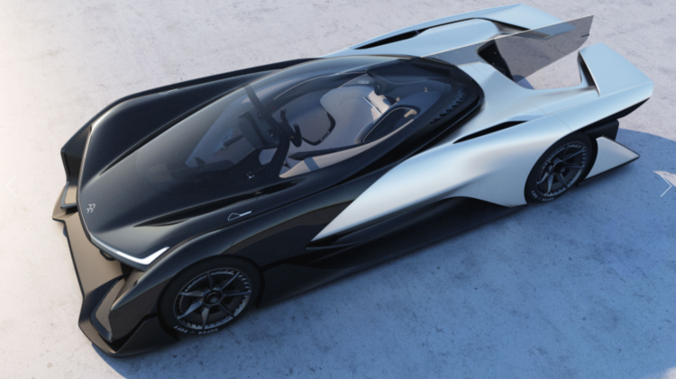 Tesla Electric Car Rival Faraday Future Unveils Its Concept At Faraday Future Says The Concept Car Dubbed Ffzero1 Could Use Four Electric Motors To Generate 1 000