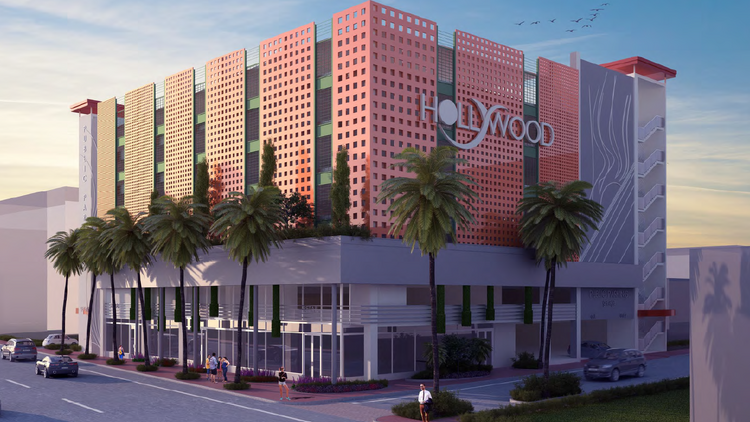 Hollywood Considers Public Parking Garage Near Beach Fourth Phase This 316 E Parking Garage With Ground Floor Retail Is Proposed At 327 Nebraska Street