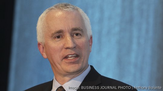 Rob Meyerson, Blue Origin president, speaks as the keynote during the 44th Annual Economic Forecast Conference at the Westin Hotel in Seattl